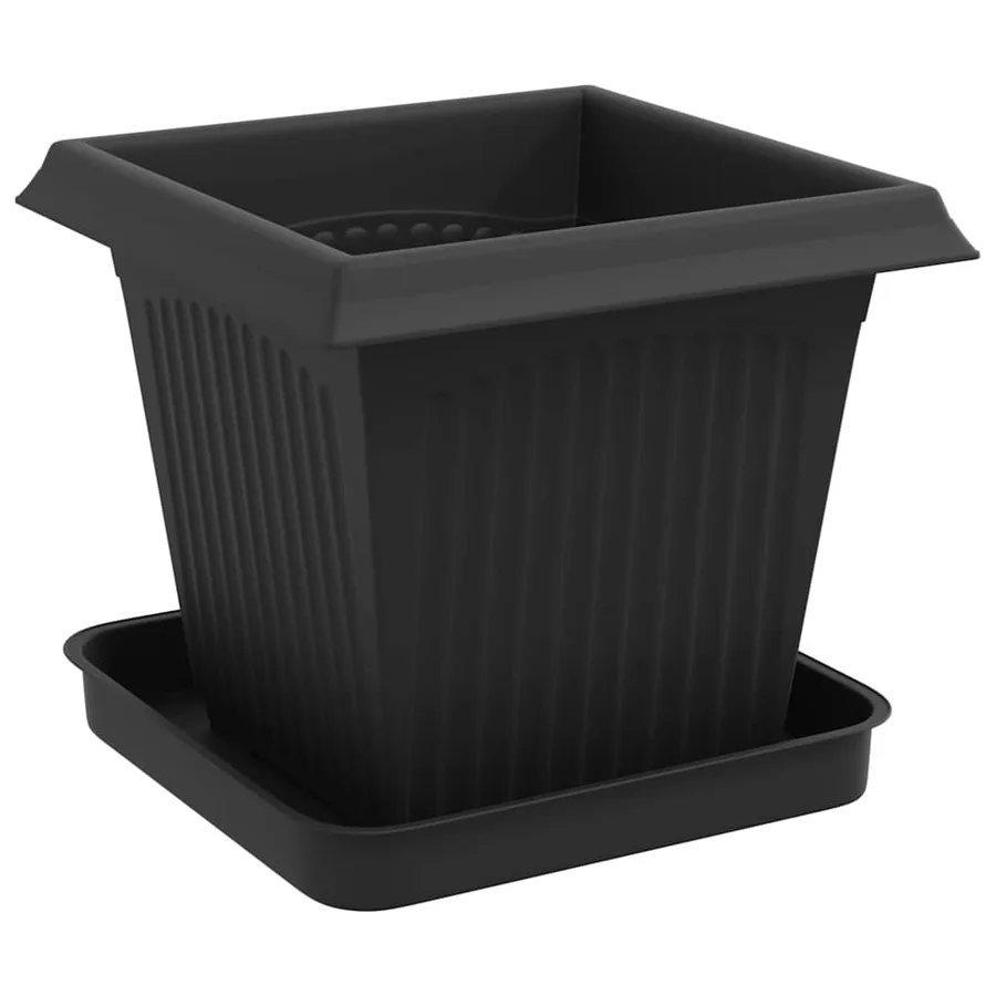 Pots de plantes 24 pcs Noir 16 x 16 x 14 cm Plastique - 5