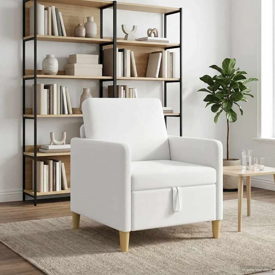 Sofa avec rangement Blanc 72 x 78 x 87 cm Polyester - 3