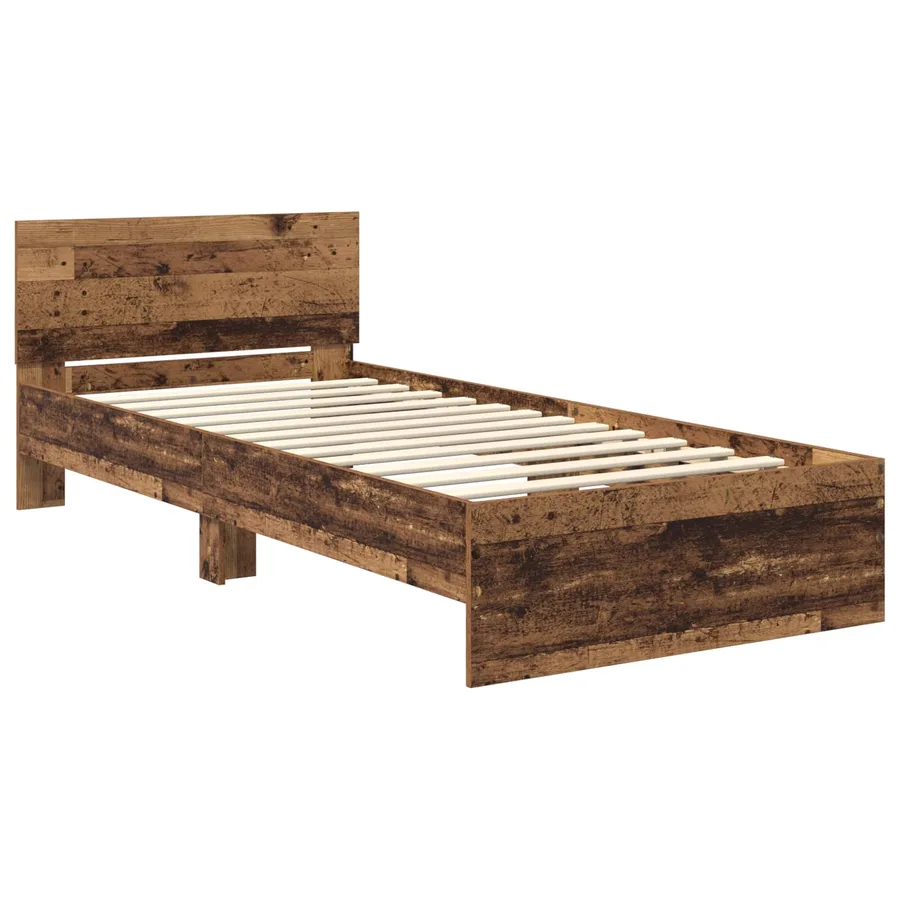 Cadre de lit avec LED Bois ancien 80 x 200 cm Bois d'ingénierie - 4