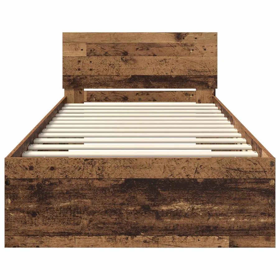 Cadre de lit avec LED Bois ancien 80 x 200 cm Bois d'ingénierie - 5