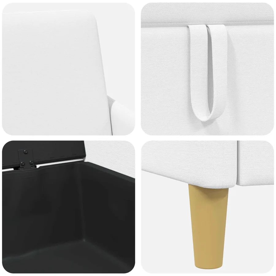 Canapé avec rangement 2 pcs Blanc Polyester - 6