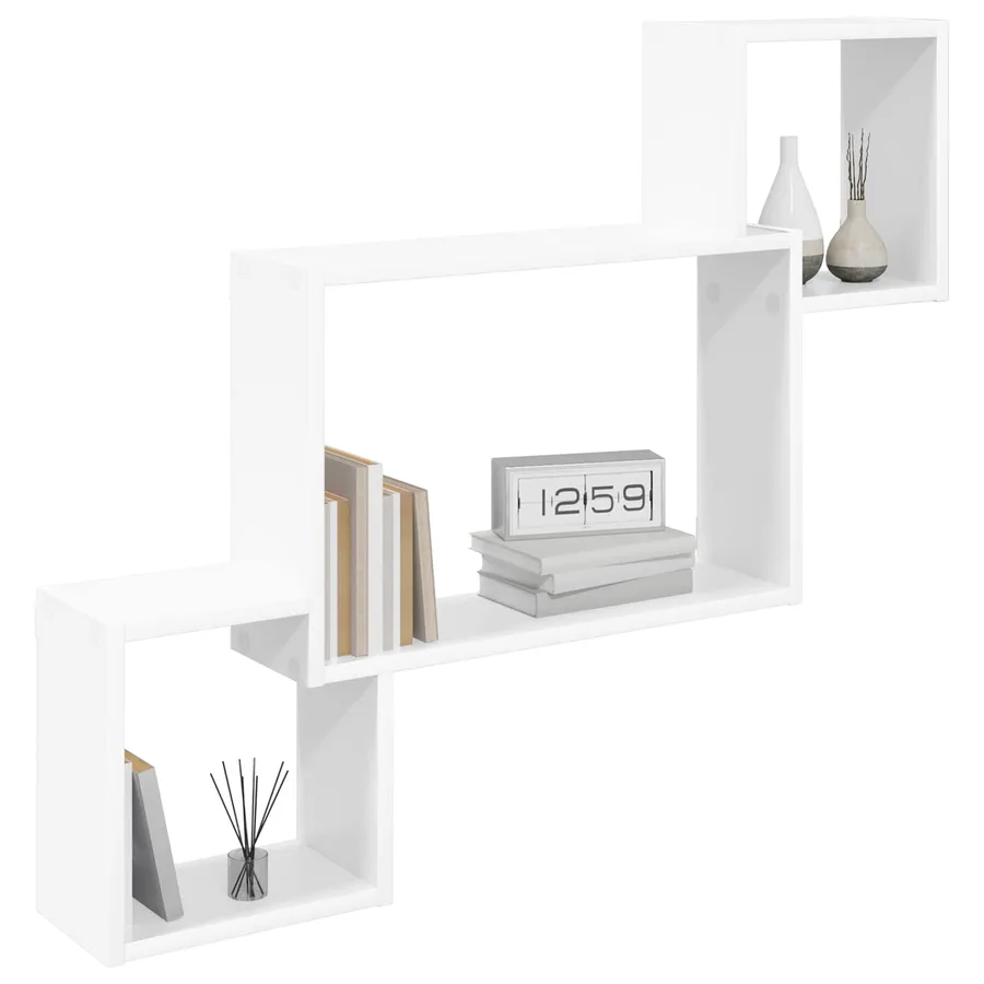 Étagère Murale Montage mural Blanc 91,5 x 15 x 76 cm - 2