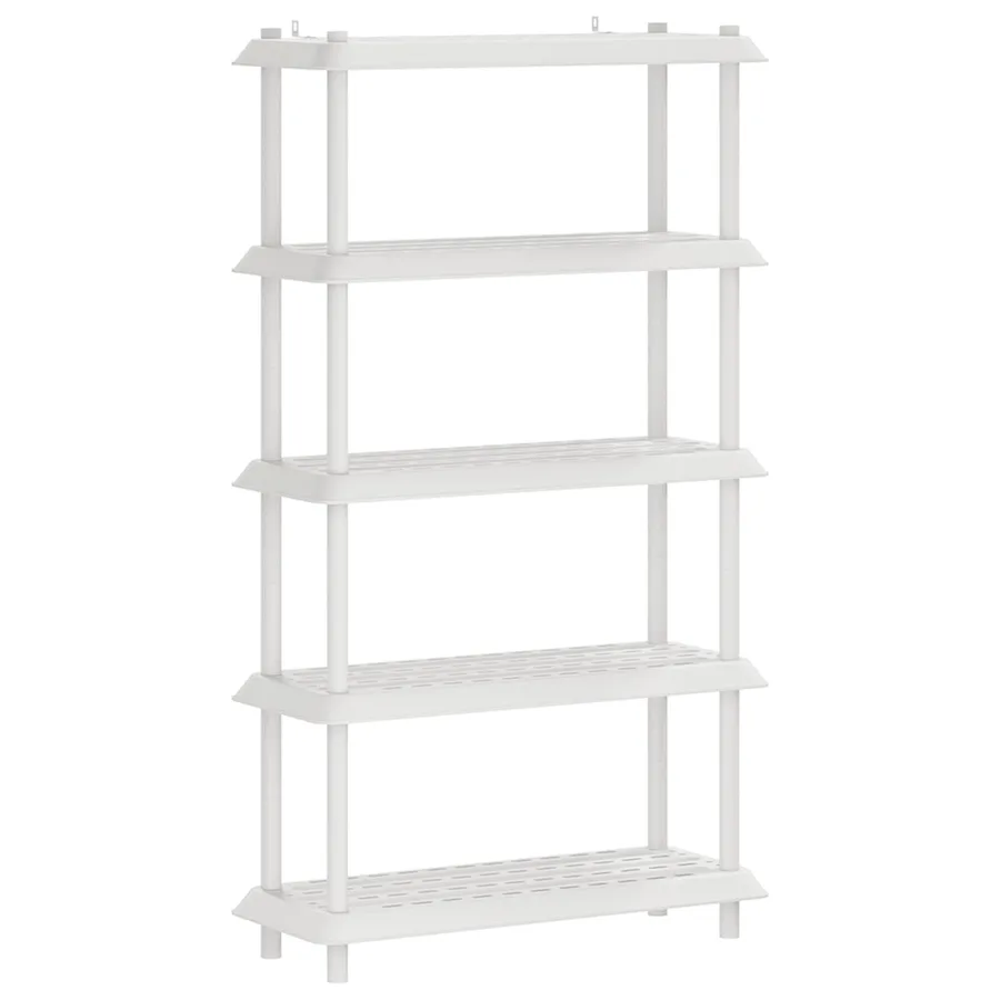 Unité de rangement 5 niveaux 100 x 40 x 177 cm PP Blanc - 2