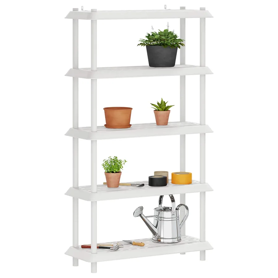 Unité de rangement 5 niveaux 100 x 40 x 177 cm PP Blanc - 3