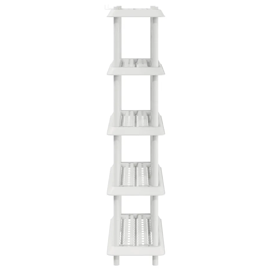 Unité de rangement 5 niveaux 100 x 40 x 177 cm PP Blanc - 6