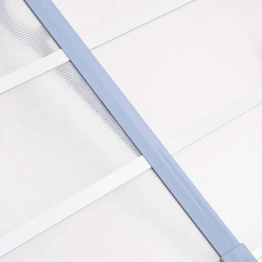 Auvent de porte Gris et transparent 358,5x90 cm Polycarbonate - 5
