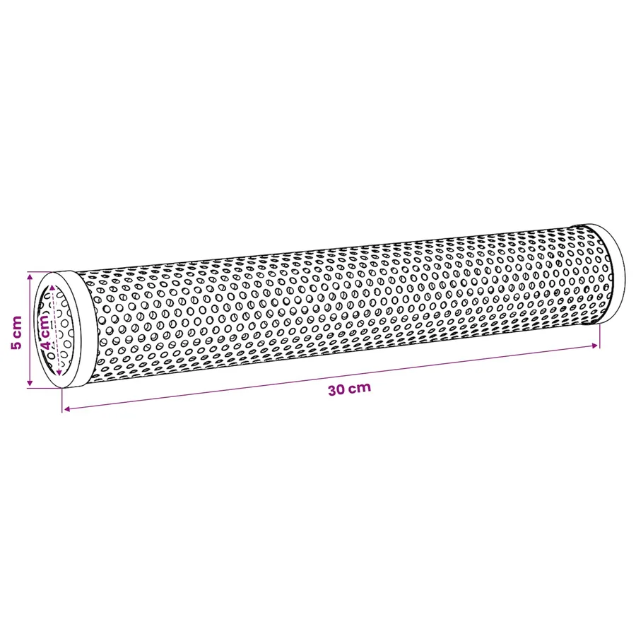 Tube à fumer 2 pcs Ø 5 x 30 cm Acier Inox 304 Argenté - 8