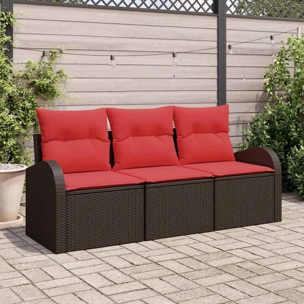 Ensemble de canapé de jardin Marron polyrotin