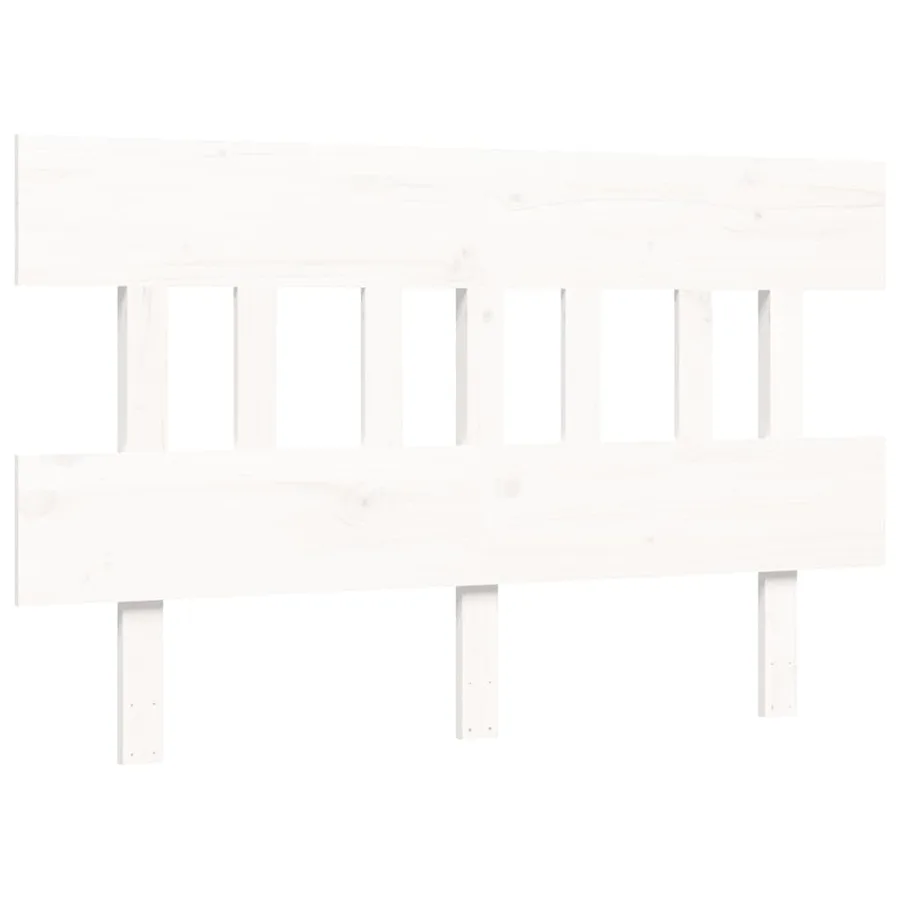 Lit pour personne âgée sans matelas blanc 140x190cm bois massif - 8
