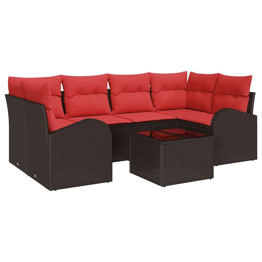 Ensemble de canapé de jardin Marron 55 x 55 x 37 cm polyrotin - 2