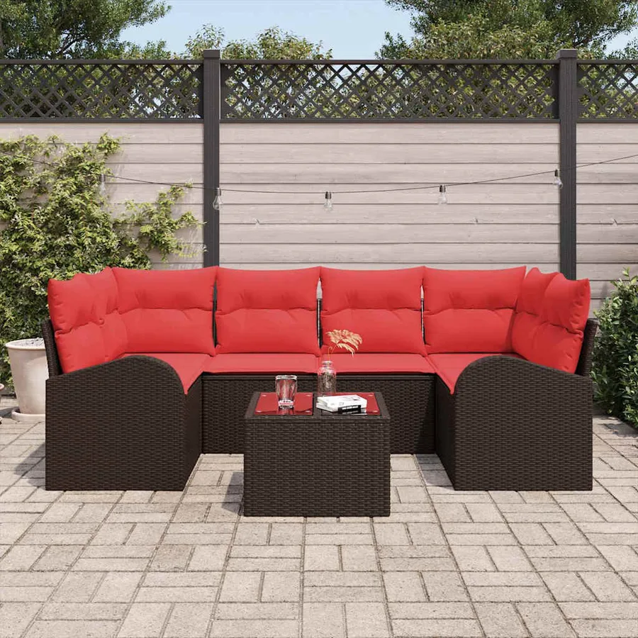 Ensemble de canapé de jardin Marron 55 x 55 x 37 cm polyrotin - 3