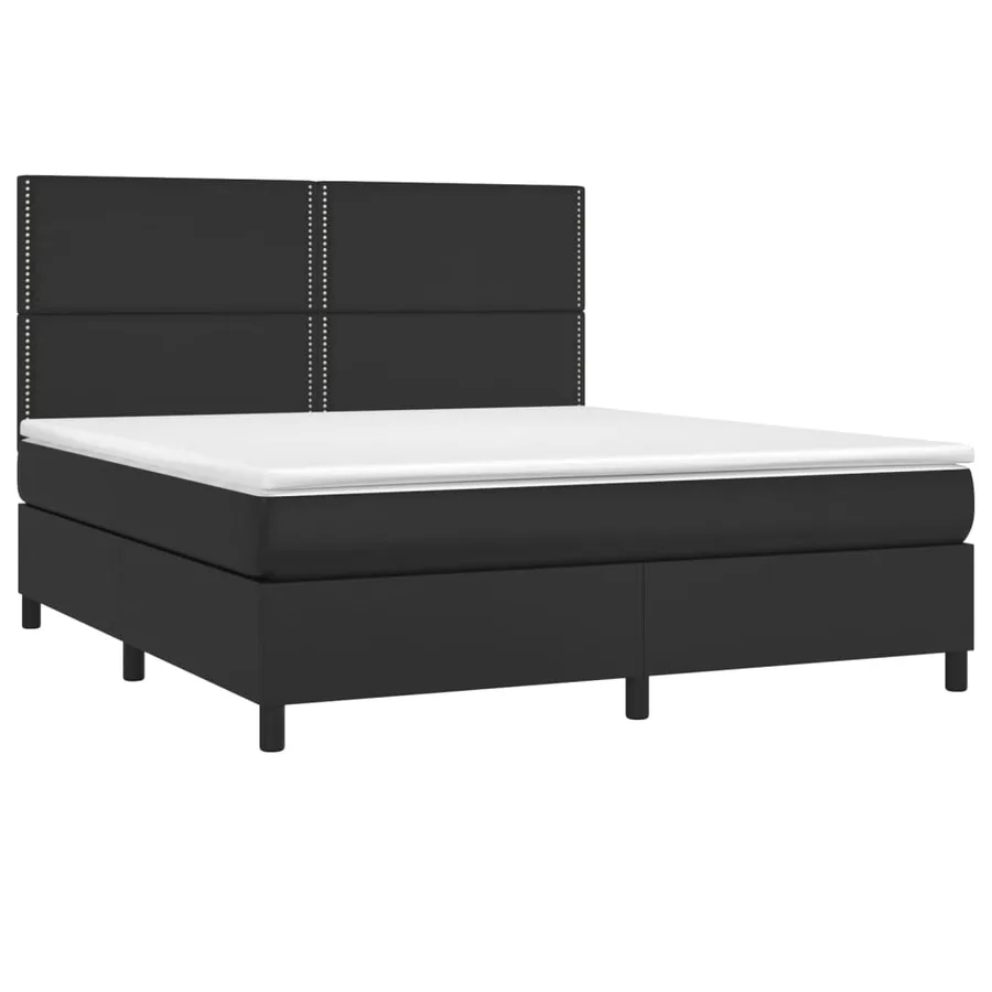 Sommier à lattes de lit avec matelas et LED Noir 180x200 cm - 3
