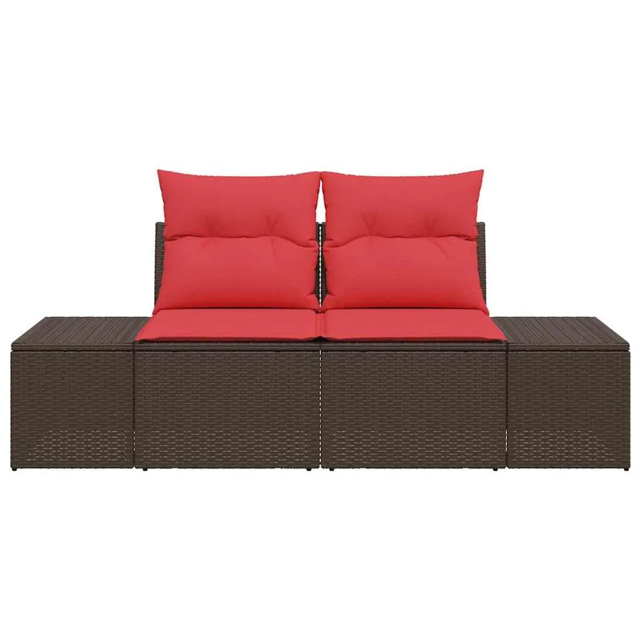 Canapé de jardin avec coussin 184 x 62 x 69 cm polyrotin - 5