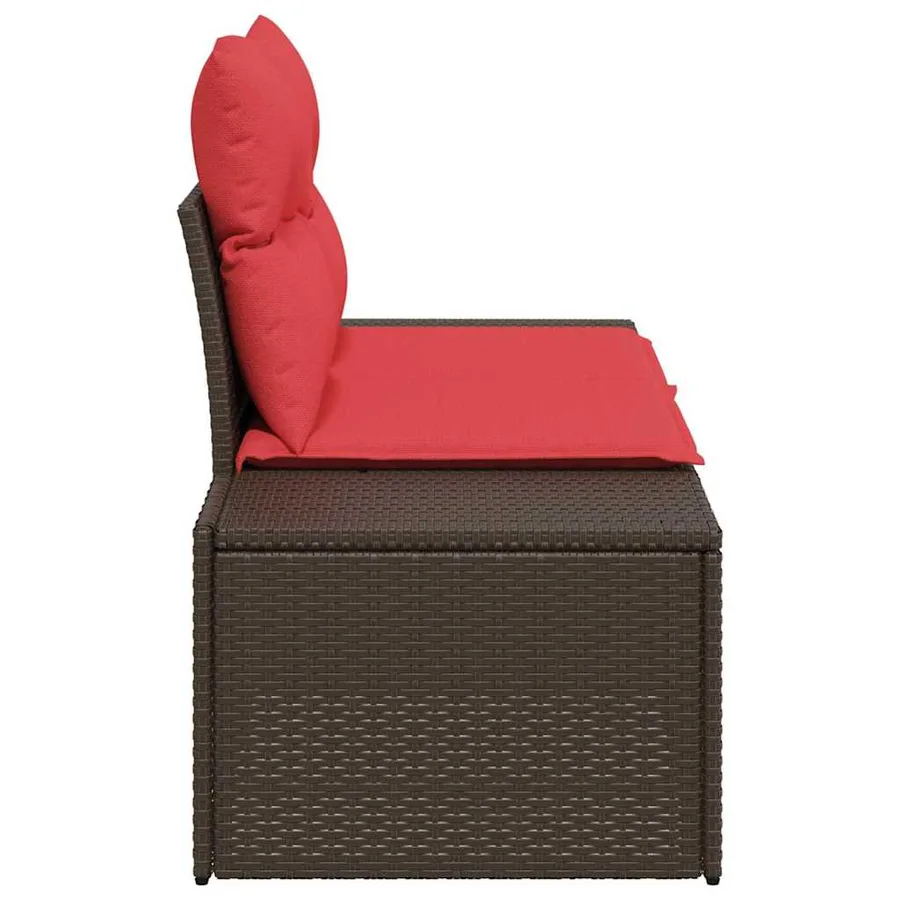 Canapé de jardin avec coussin 184 x 62 x 69 cm polyrotin - 6