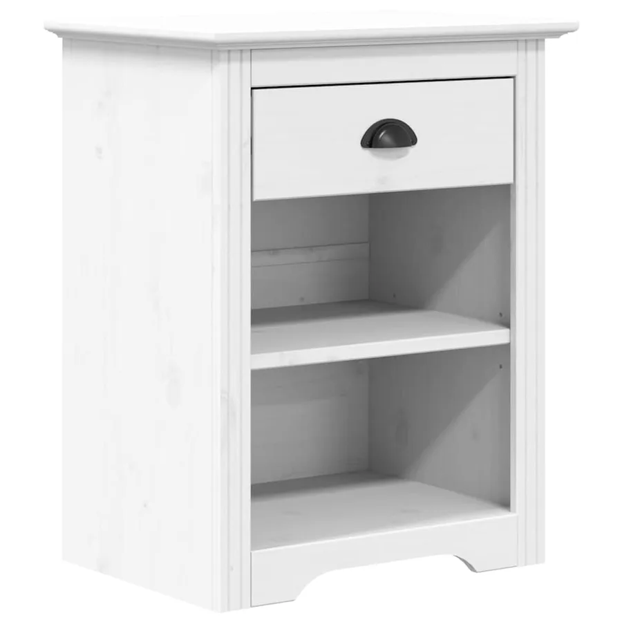Table de chevet BODO blanc 53x38,5x67 cm bois de pin massif - 2