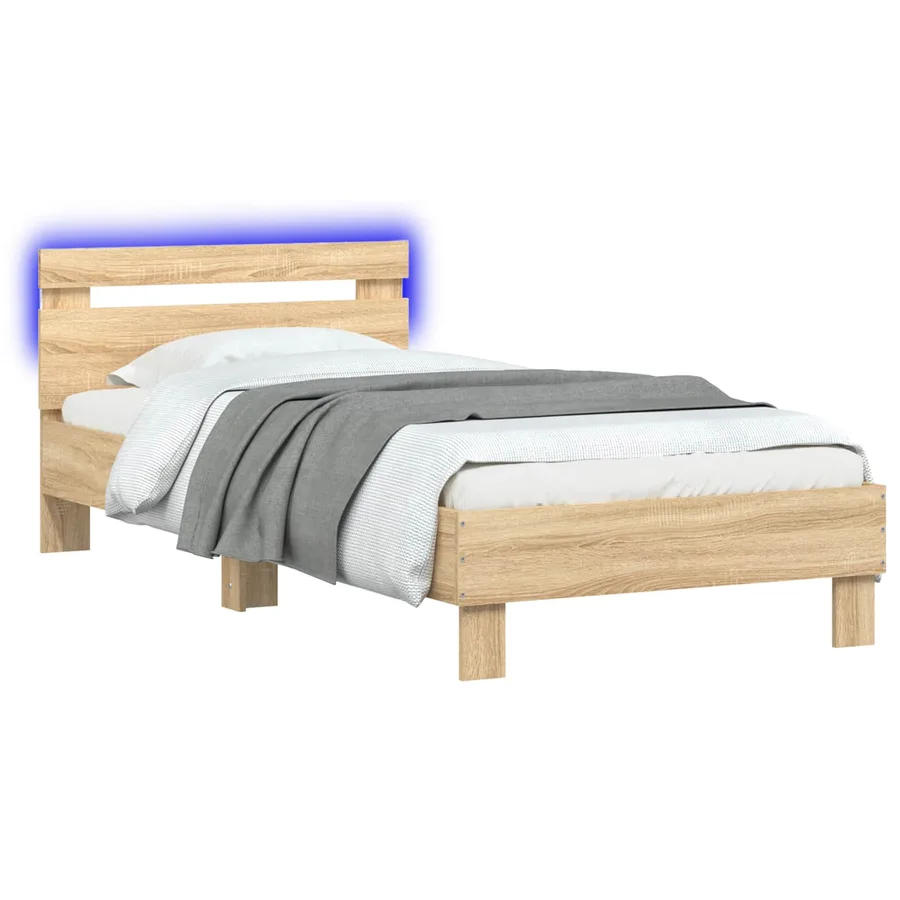 Cadre de lit avec LED Chêne Sonoma 80 x 200 cm - 2