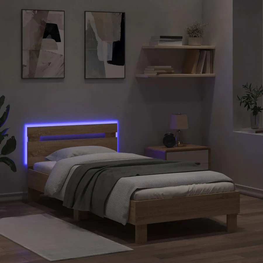 Cadre de lit avec LED Chêne Sonoma 80 x 200 cm - 3