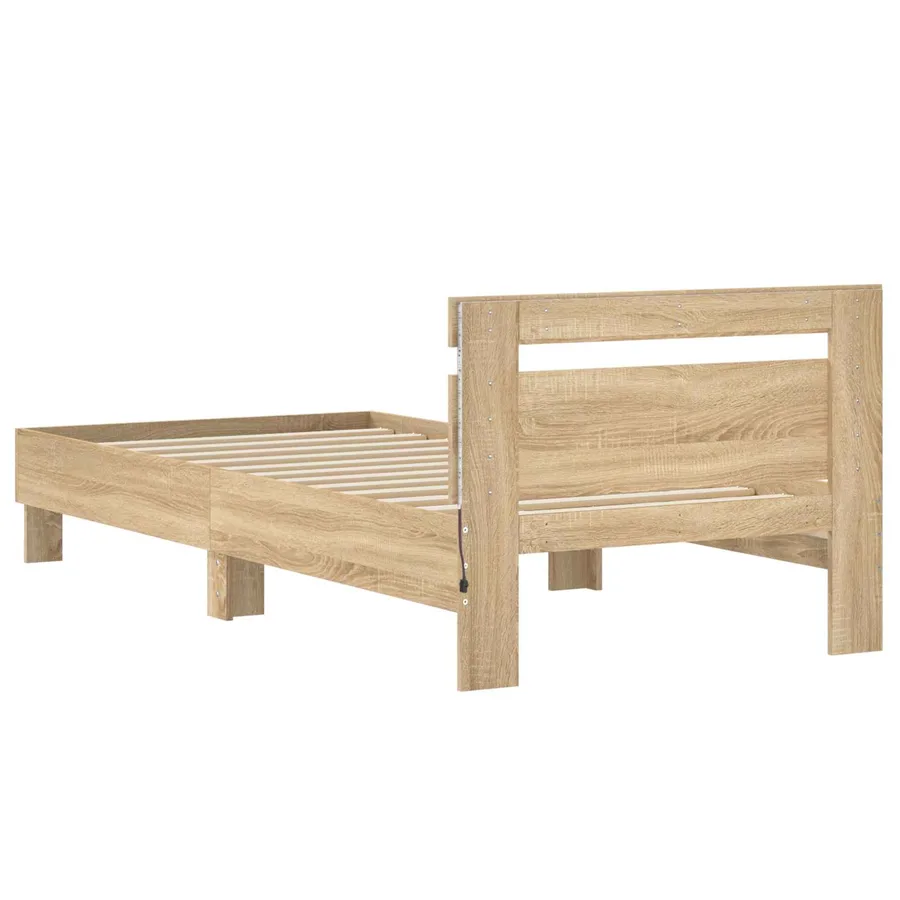Cadre de lit avec LED Chêne Sonoma 80 x 200 cm - 7