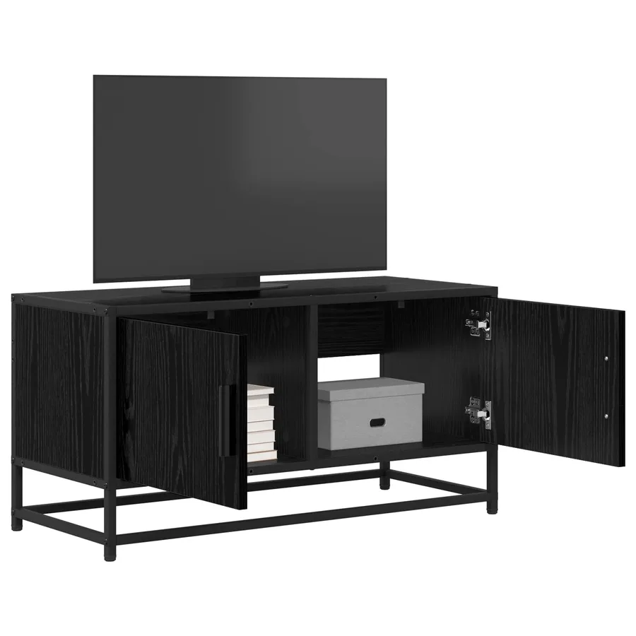 Meuble TV 80 x 34,5 x 40 cm Chêne noir Bois d'ingénierie - 2