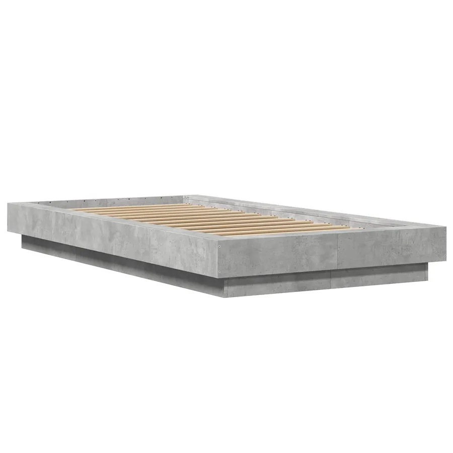 Cadre de lit avec LED Gris béton 80 x 200 cm Bois d'ingénierie - 4