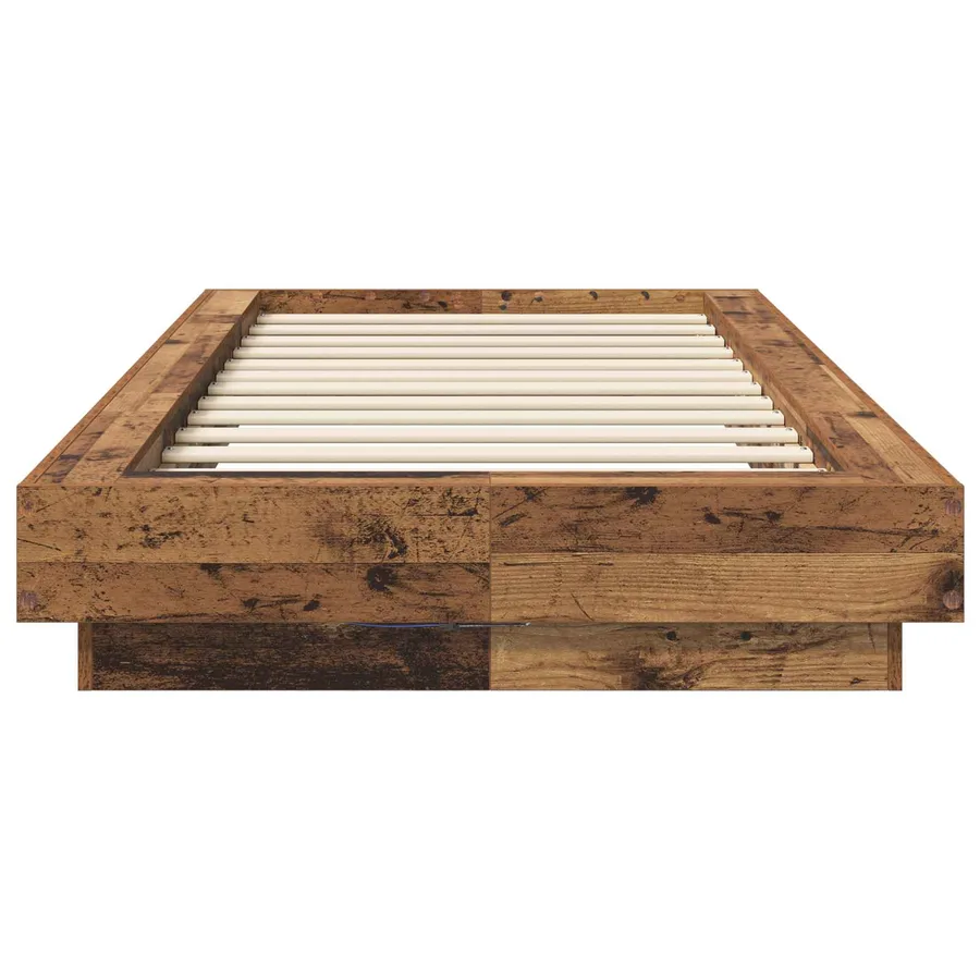 Cadre de lit avec LED Bois ancien 80 x 200 cm Bois d'ingénierie - 3