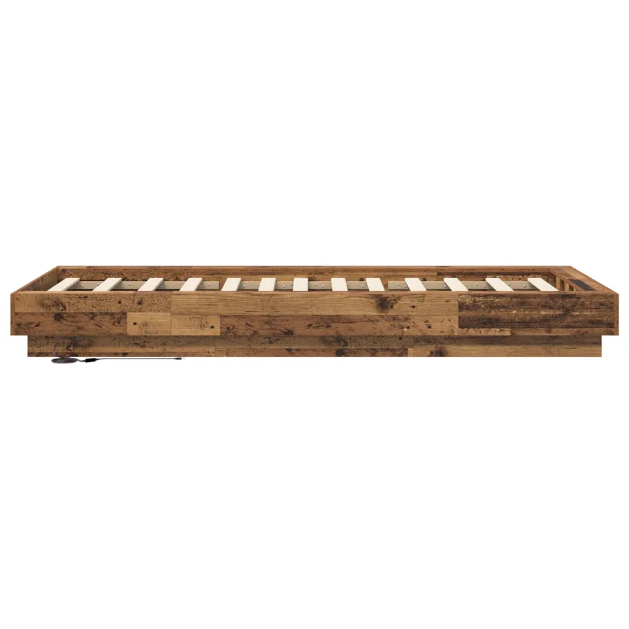 Cadre de lit avec LED Bois ancien 80 x 200 cm Bois d'ingénierie - 4