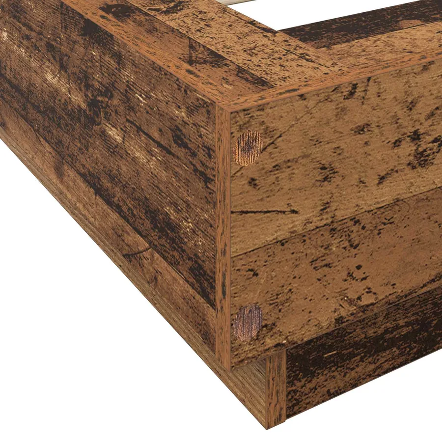 Cadre de lit avec LED Bois ancien 80 x 200 cm Bois d'ingénierie - 5