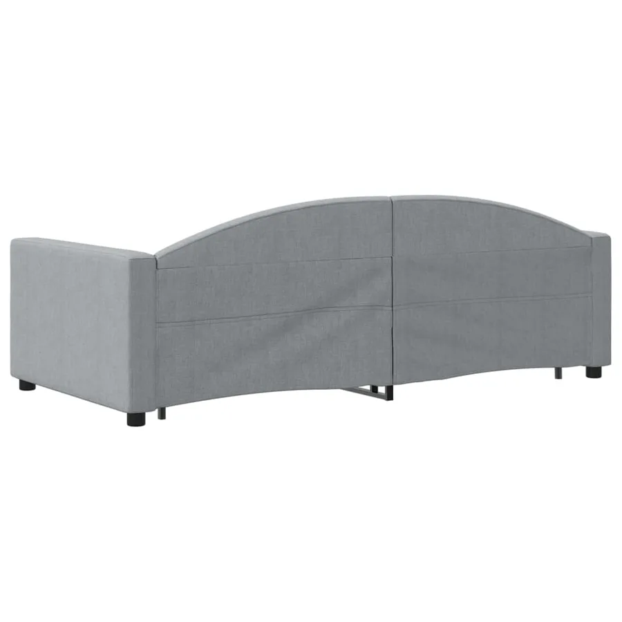 Lit de jour avec lit gigogne gris clair 100x190 cm tissu - 5