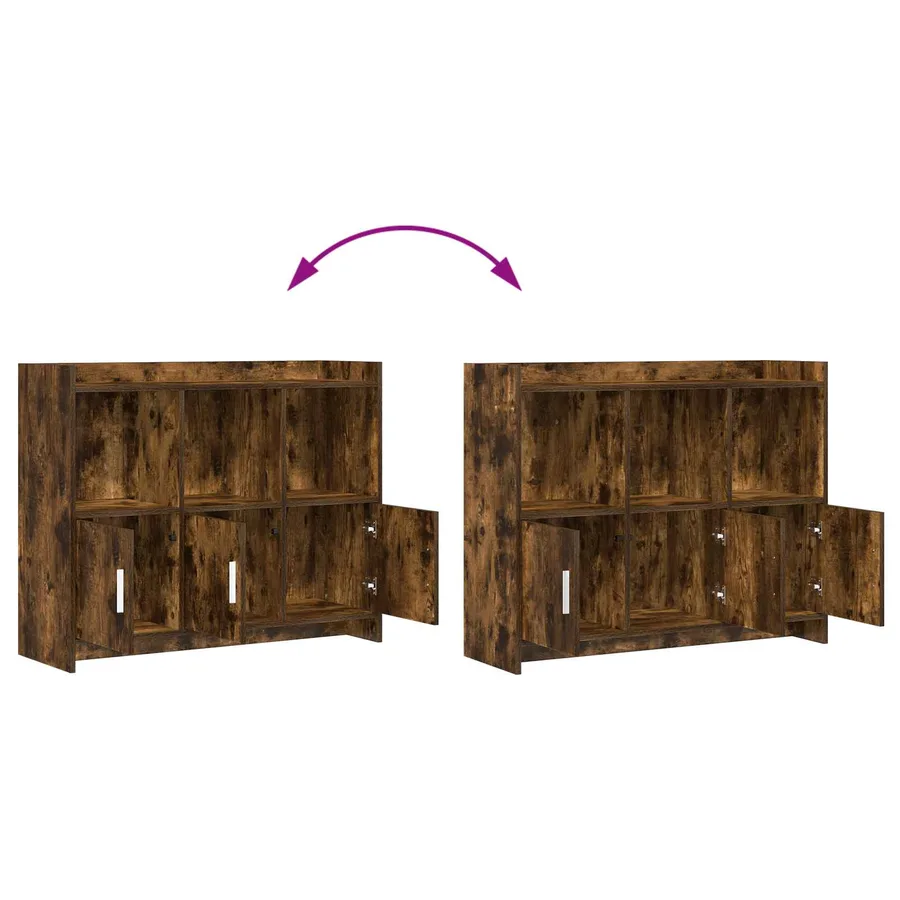 Buffet Chêne fumé 98,5 x 33 x 80 cm Bois d'ingénierie - 9