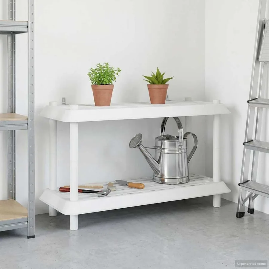 Unité de rangement 2 niveaux 100 x 40 x 55,5 cm PP Blanc