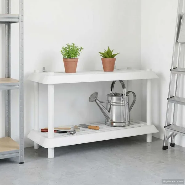Unité de rangement 2 niveaux 100 x 40 x 55,5 cm PP Blanc