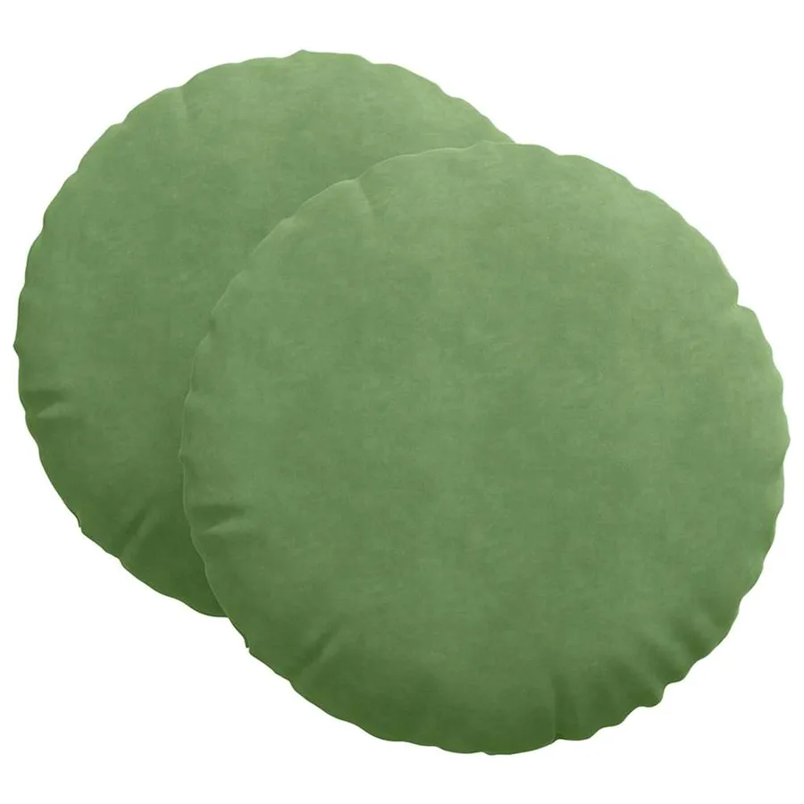 Coussins de siège 2 pcs Vert clair Ø 40 x 13 cm Velours - 2