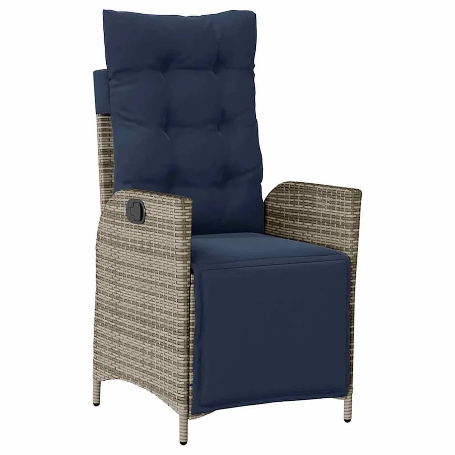 Ensemble de salle à manger pour jardin 9 pcs Gris et Noir Rotin - 6