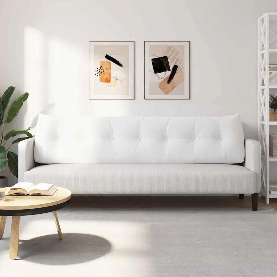 Coussin de Dos Blanc 200 x 24 x 50 cm tissu - 4