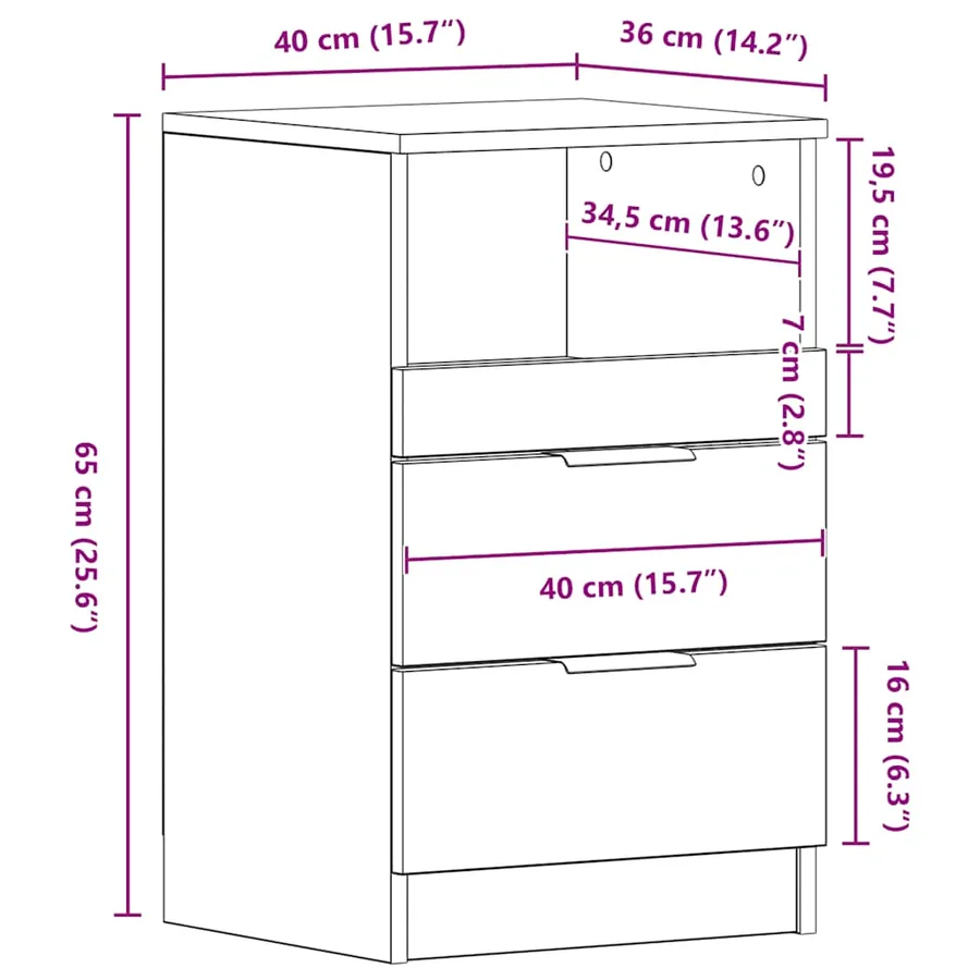 Tables de chevet 2 pcs Blanc Bois d'ingénierie - 8