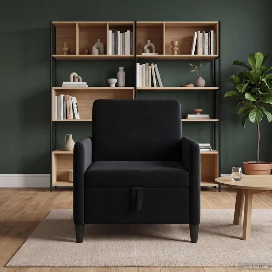 Sofa avec rangement Noir 72 x 78 x 87 cm Polyester