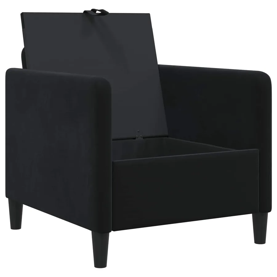 Sofa avec rangement Noir 72 x 78 x 87 cm Polyester - 4