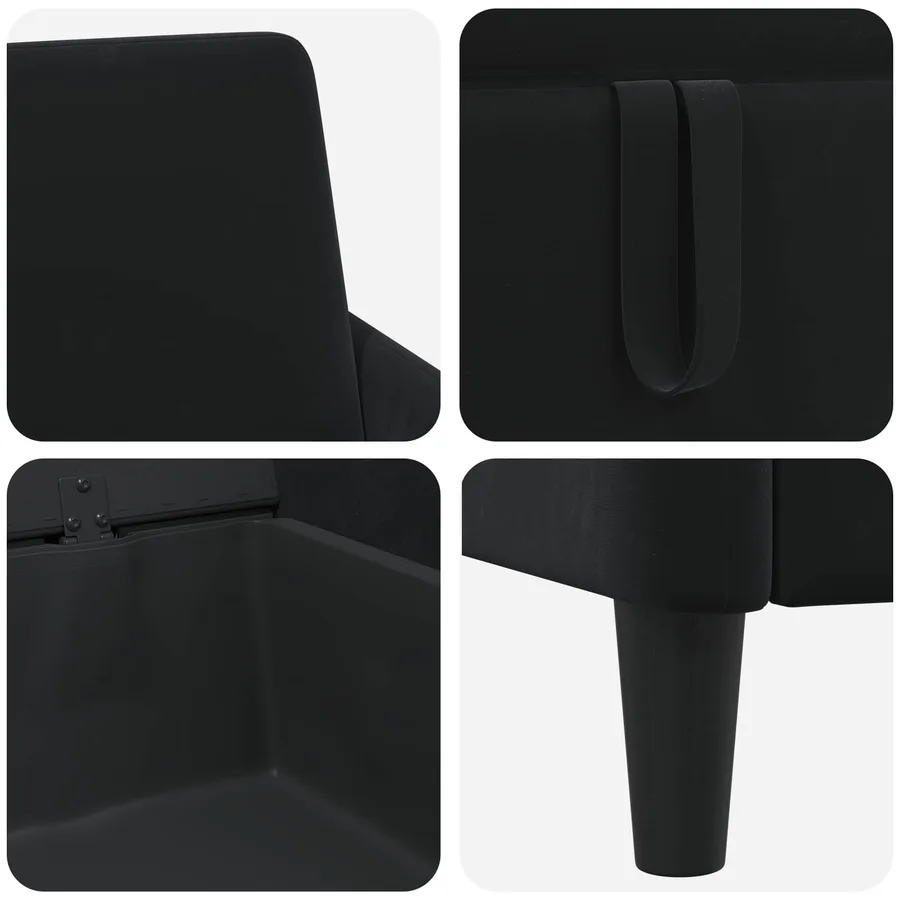 Sofa avec rangement Noir 72 x 78 x 87 cm Polyester - 7