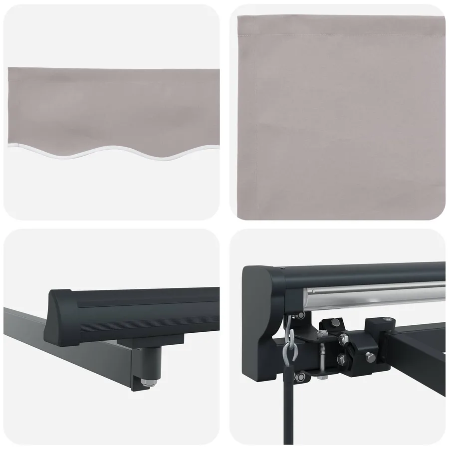 Auvent rétractable manuel Gris clair 2,5 x 2 m - 7