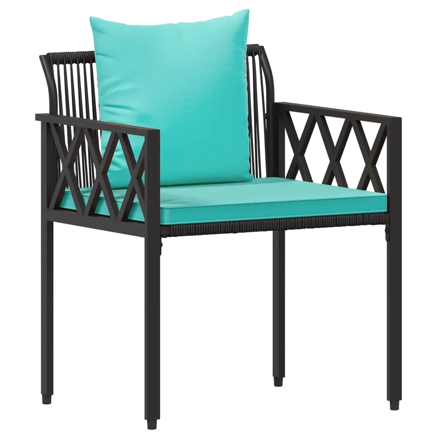 Ensemble de meubles d'extérieur 4 pcs Noir et turquoise - 4