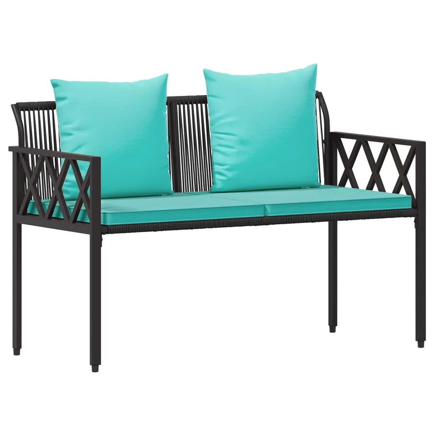 Ensemble de meubles d'extérieur 4 pcs Noir et turquoise - 5