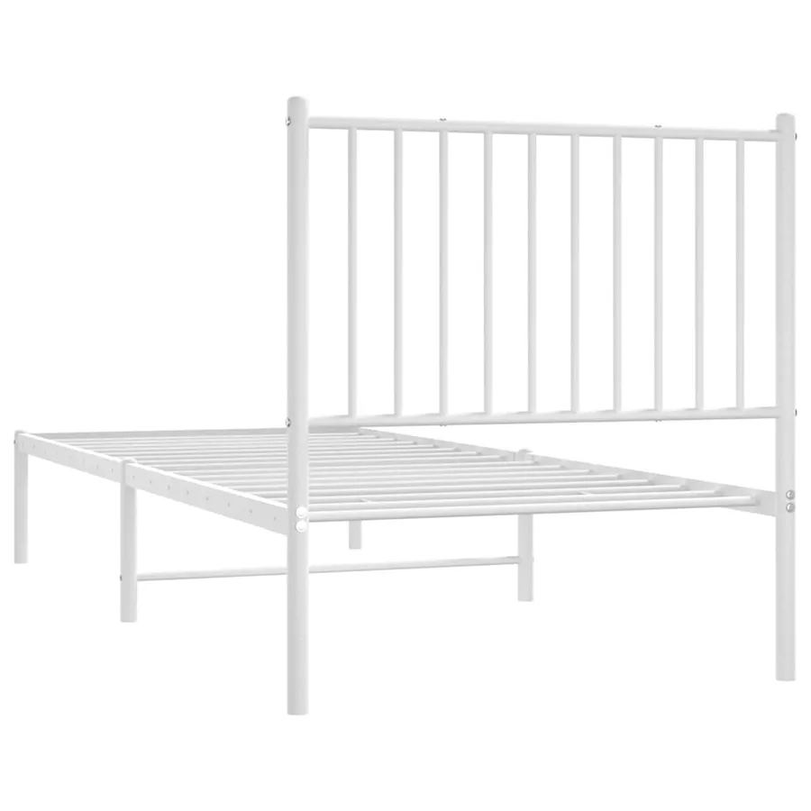Cadre de lit métal sans matelas avec tête de lit blanc 80x200cm - 7
