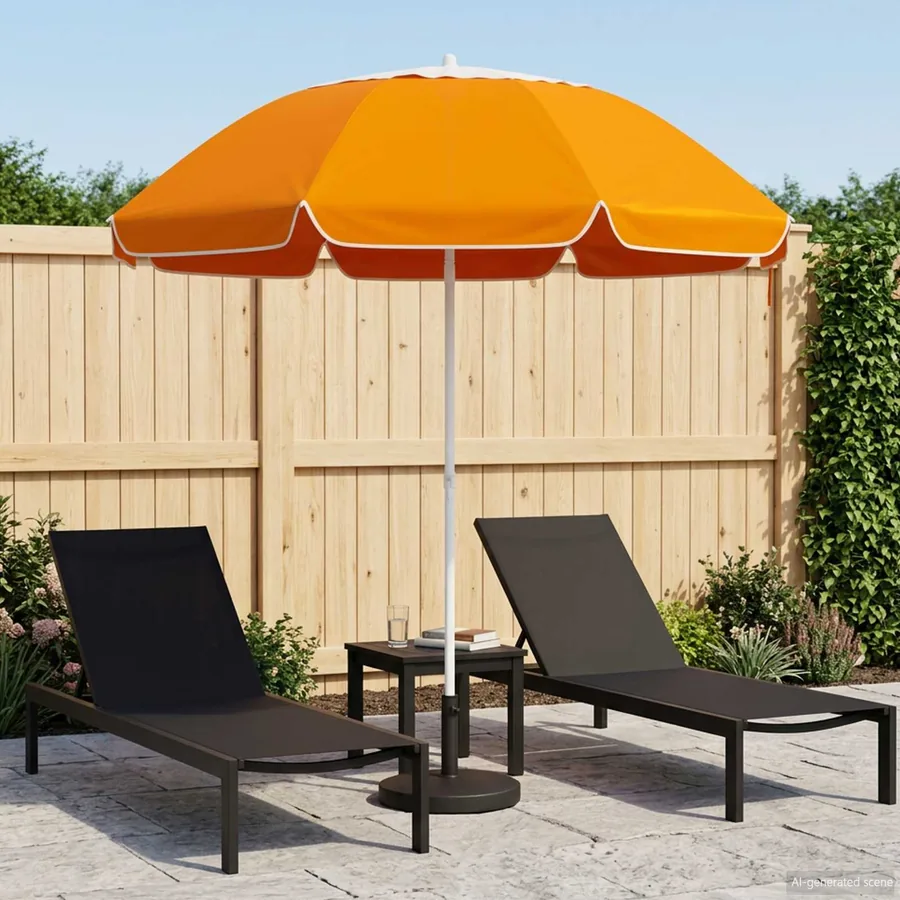 Parasol de jardin 160 cm polyester 170T Orange