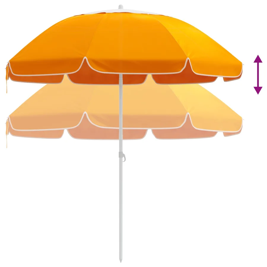 Parasol de jardin 160 cm polyester 170T Orange - 5