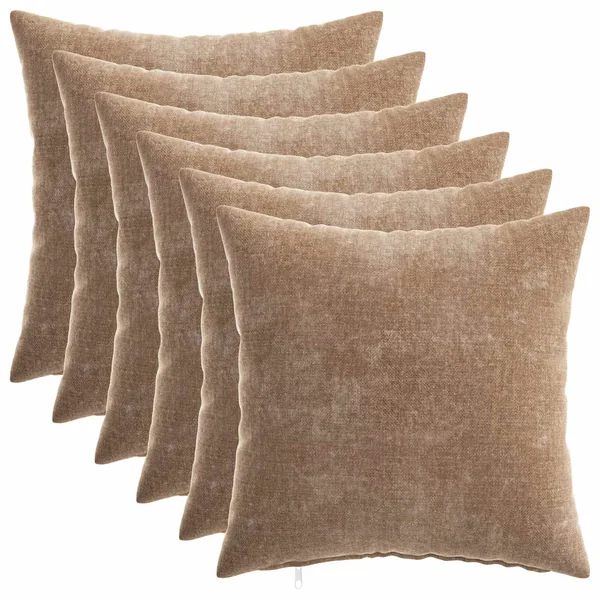 Housse de coussin 6 pcs HEERLEN Marron 40 x 40 cm