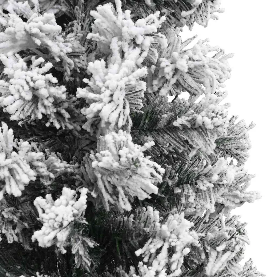 Sapin de Noël artificiel mince flocon de neige vert 210 cm PVC - 5