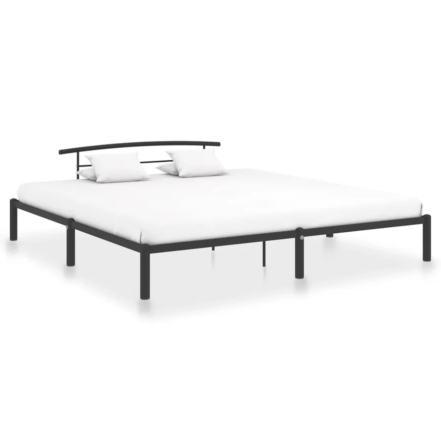 Cadre de lit sans matelas noir métal 200x200 cm