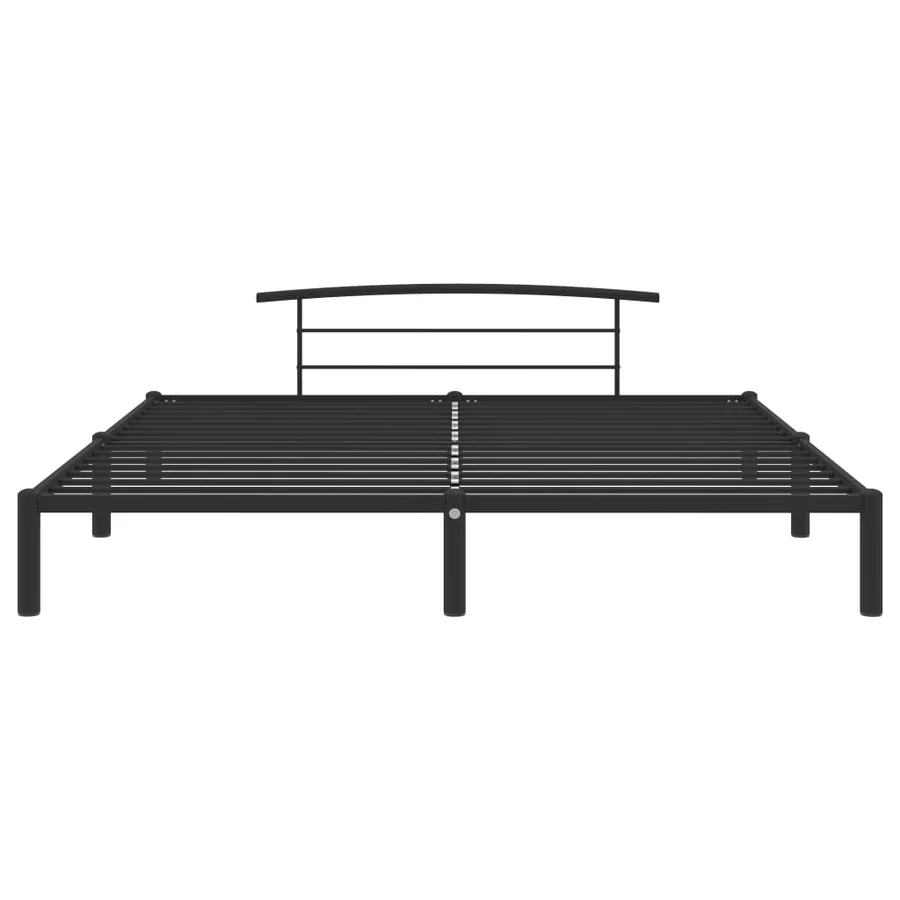 Cadre de lit sans matelas noir métal 200x200 cm - 3