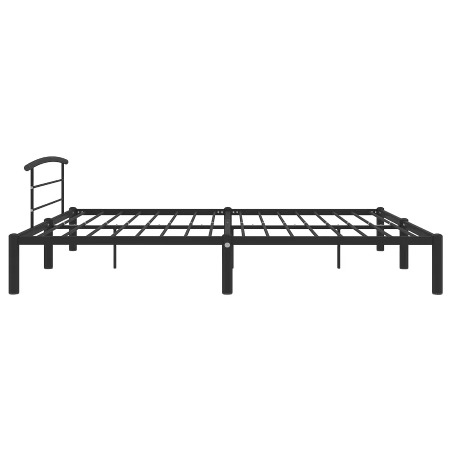 Cadre de lit sans matelas noir métal 200x200 cm - 4