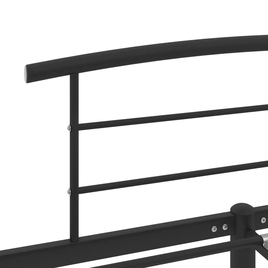 Cadre de lit sans matelas noir métal 200x200 cm - 5